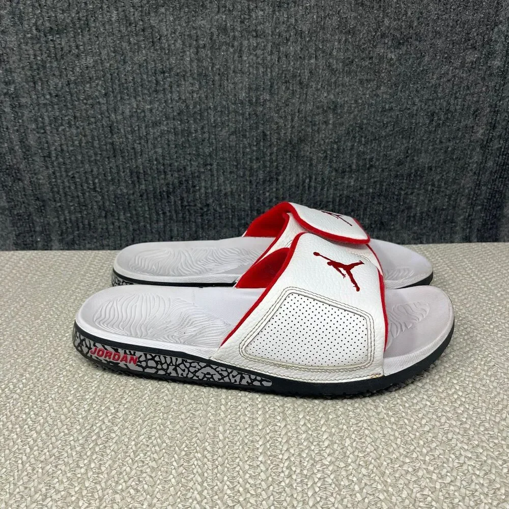 Nike Air Jordan Hydro 3 Retro Slide White Cement University Red Sz 12 854556-103